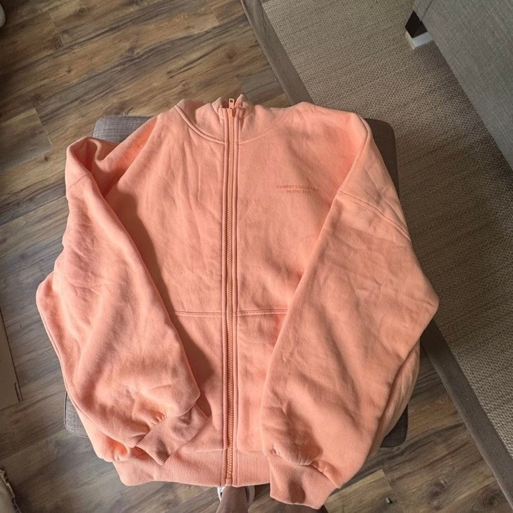 Comfrt Collection Pastel Edit Peach Zip Hoodie and Joggers Set XL Loungewear - Picture 8 of 14